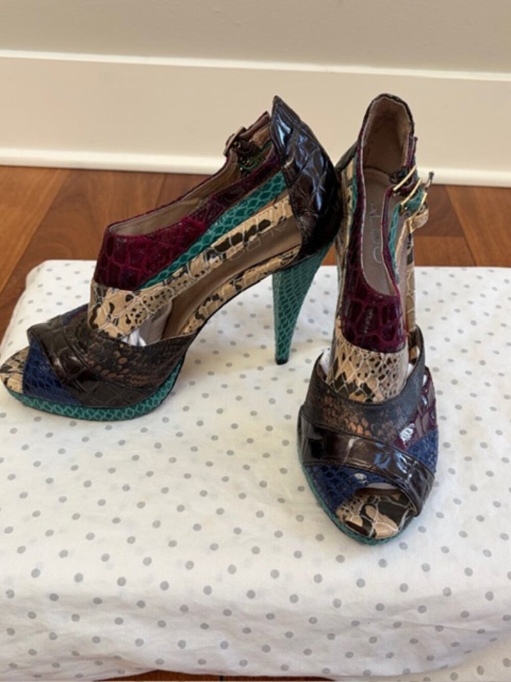 Aldo snakeskin Lacau multicolored heeled shoes